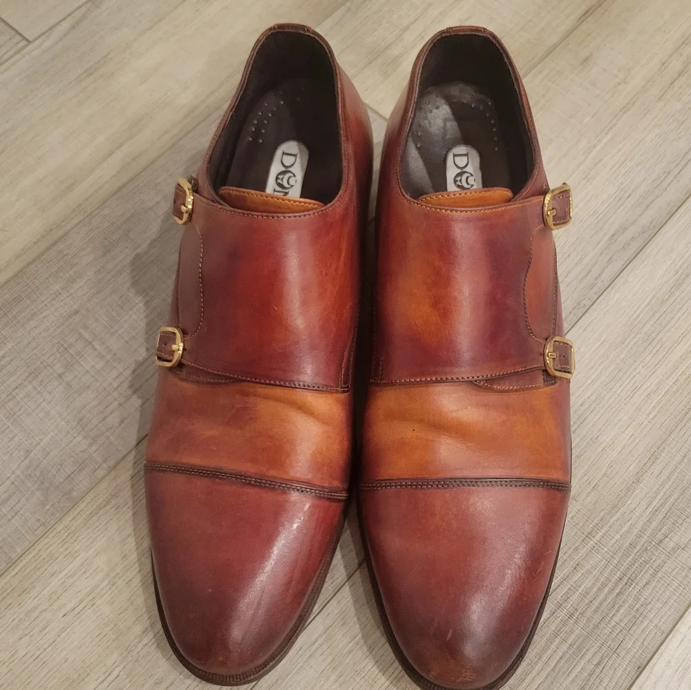 DON'S FOOTWEAR MEN'S DOUBLE MONK STRAP HAND MADE LEATHER SHOES SIZE 13